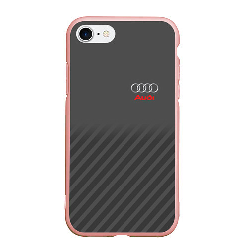 Чехол iPhone 7/8 матовый Audi: Grey Sport Line / 3D-Светло-розовый – фото 1