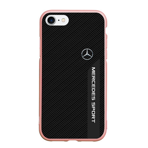 Чехол iPhone 7/8 матовый Mercedes AMG: Sport Line / 3D-Светло-розовый – фото 1