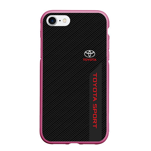 Чехол iPhone 7/8 матовый Toyota: Sport Line / 3D-Малиновый – фото 1