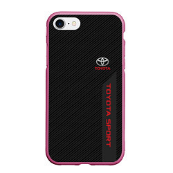 Чехол iPhone 7/8 матовый Toyota: Sport Line, цвет: 3D-малиновый