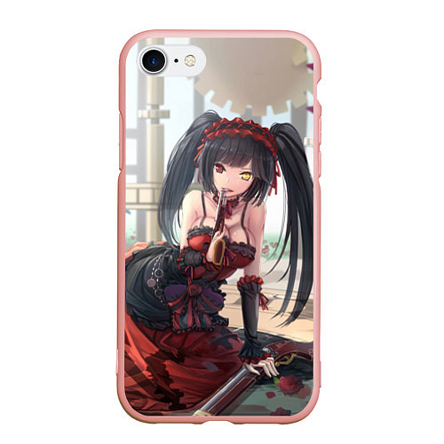 Чехол iPhone 7/8 матовый Kurumi Tokisaki / 3D-Светло-розовый – фото 1