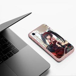 Чехол iPhone 7/8 матовый Kurumi Tokisaki, цвет: 3D-светло-розовый — фото 2