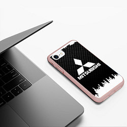 Чехол iPhone 7/8 матовый Mitsubishi: Black Side, цвет: 3D-светло-розовый — фото 2