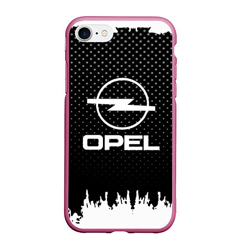 Чехол iPhone 7/8 матовый Opel: Black Side / 3D-Малиновый – фото 1