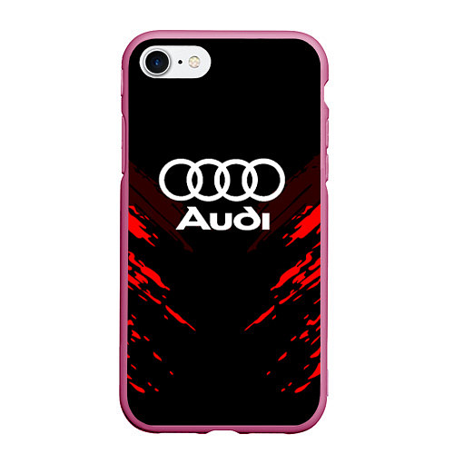 Чехол iPhone 7/8 матовый Audi: Red Anger / 3D-Малиновый – фото 1