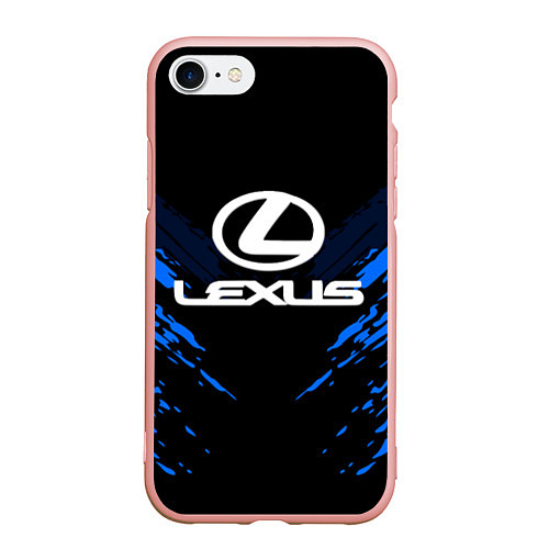 Чехол iPhone 7/8 матовый Lexus: Blue Anger / 3D-Светло-розовый – фото 1