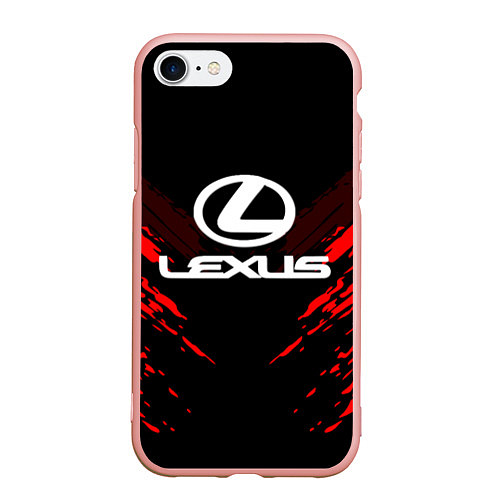 Чехол iPhone 7/8 матовый Lexus: Red Anger / 3D-Светло-розовый – фото 1