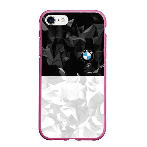 Чехол iPhone 7/8 матовый BMW BLACK COLLECTION / 3D-Малиновый – фото 1