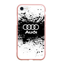 Чехол iPhone 7/8 матовый Audi: Black Spray, цвет: 3D-светло-розовый