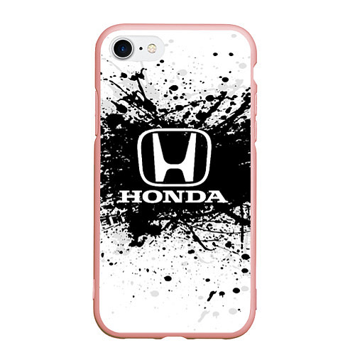 Чехол iPhone 7/8 матовый Honda: Black Spray / 3D-Светло-розовый – фото 1