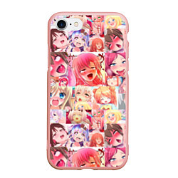 Чехол iPhone 7/8 матовый Ahegao, цвет: 3D-светло-розовый