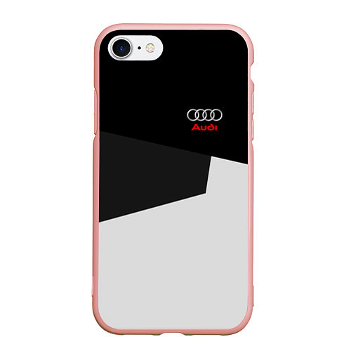 Чехол iPhone 7/8 матовый Audi Sport / 3D-Светло-розовый – фото 1