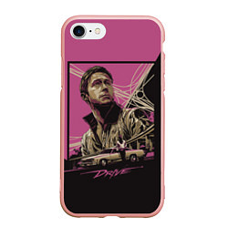 Чехол iPhone 7/8 матовый Gosling Drive, цвет: 3D-светло-розовый