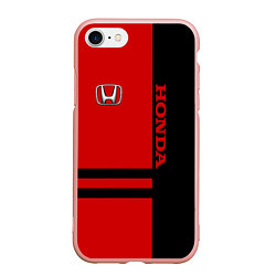 Чехол iPhone 7/8 матовый Honda: Red Style, цвет: 3D-светло-розовый