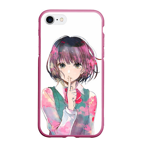 Чехол iPhone 7/8 матовый Kuzu no Honkai / 3D-Малиновый – фото 1