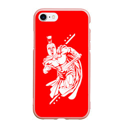 Чехол iPhone 7/8 матовый Спартанский гладиатор, цвет: 3D-светло-розовый