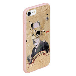 Чехол iPhone 7/8 матовый Зигмунд Фрейд, цвет: 3D-светло-розовый — фото 2