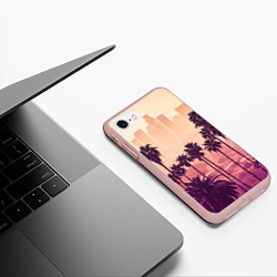 Чехол iPhone 7/8 матовый Los Angeles, цвет: 3D-светло-розовый — фото 2