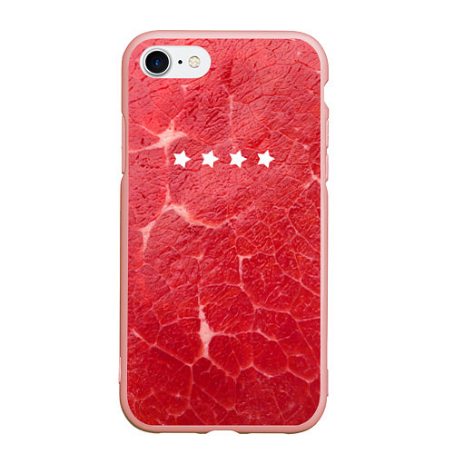 Чехол iPhone 7/8 матовый Мясо 100% / 3D-Светло-розовый – фото 1
