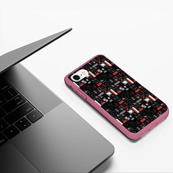 Чехол iPhone 7/8 матовый Twenty One Pilots: Pattern, цвет: 3D-малиновый — фото 2