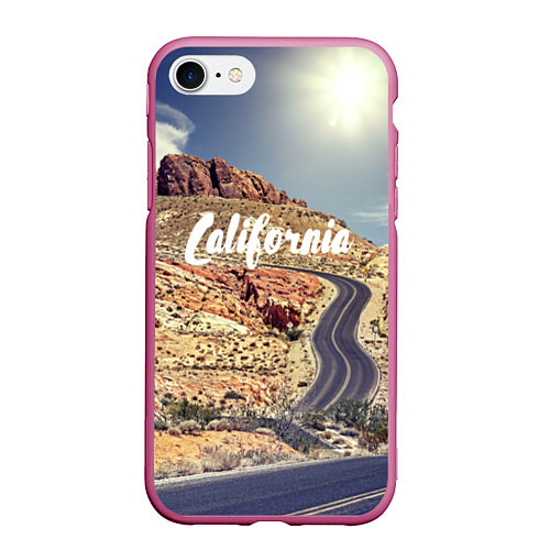 Чехол iPhone 7/8 матовый California Way / 3D-Малиновый – фото 1