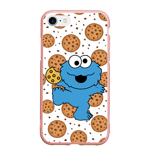 Чехол iPhone 7/8 матовый Cookie Monster / 3D-Светло-розовый – фото 1