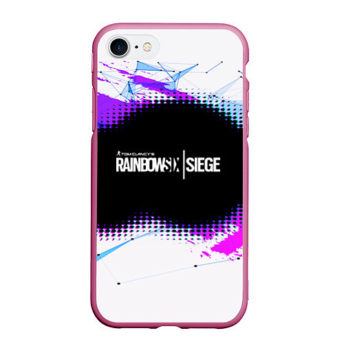 Чехол iPhone 7/8 матовый Rainbow Six Siege: Color Style / 3D-Малиновый – фото 1