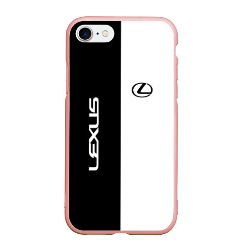 Чехол iPhone 7/8 матовый Lexus: Black & White / 3D-Светло-розовый – фото 1