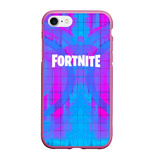 Чехол iPhone 7/8 матовый Fortnite: Acid Neon / 3D-Малиновый – фото 1