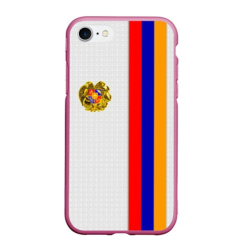 Чехол iPhone 7/8 матовый I Love Armenia / 3D-Малиновый – фото 1