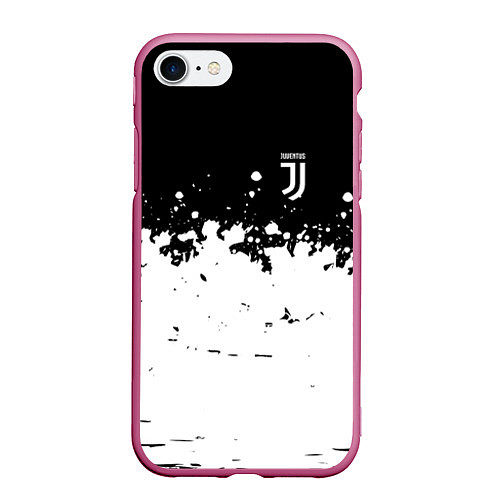 Чехол iPhone 7/8 матовый FC Juventus Sport / 3D-Малиновый – фото 1