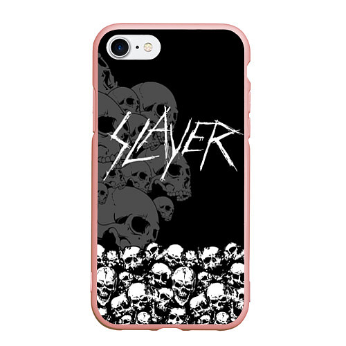 Чехол iPhone 7/8 матовый Slayer: Dark Skulls / 3D-Светло-розовый – фото 1
