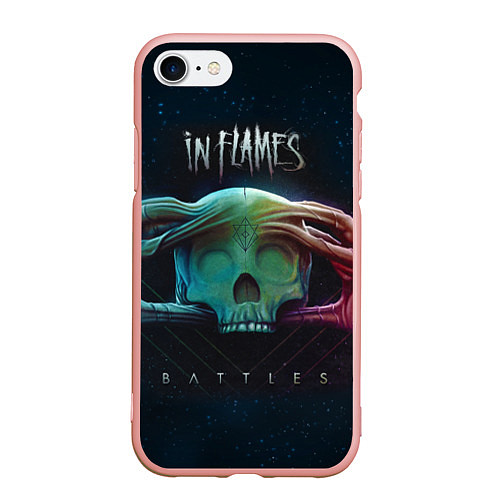 Чехол iPhone 7/8 матовый In Flames: Battles / 3D-Светло-розовый – фото 1