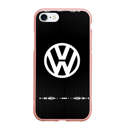 Чехол iPhone 7/8 матовый Volkswagen: Black Abstract / 3D-Светло-розовый – фото 1