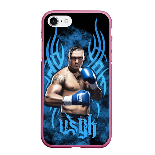 Чехол iPhone 7/8 матовый Aleksandr Usyk / 3D-Малиновый – фото 1