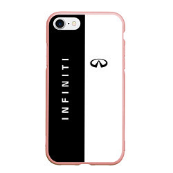 Чехол iPhone 7/8 матовый Infiniti: Black & White, цвет: 3D-светло-розовый