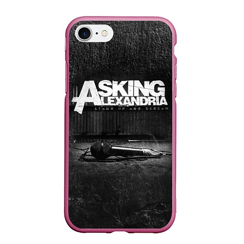 Чехол iPhone 7/8 матовый Asking Alexandria: Black Micro / 3D-Малиновый – фото 1