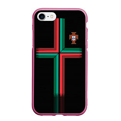 Чехол iPhone 7/8 матовый Сборная Португалии: Альтернатива ЧМ-2018, цвет: 3D-малиновый