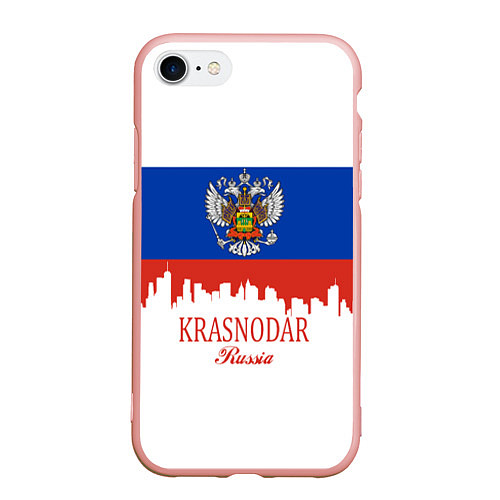 Чехол iPhone 7/8 матовый Krasnodar, Russia / 3D-Светло-розовый – фото 1