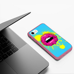 Чехол iPhone 7/8 матовый Donut Lips, цвет: 3D-малиновый — фото 2