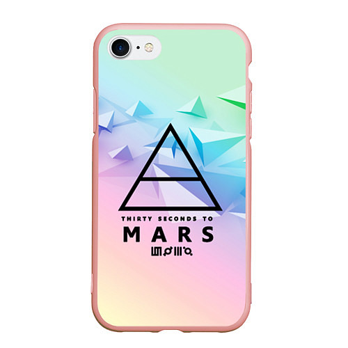 Чехол iPhone 7/8 матовый 30 Seconds to Mars / 3D-Светло-розовый – фото 1