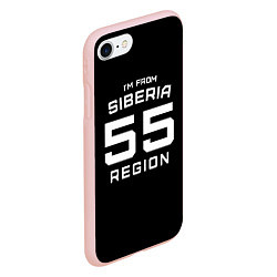 Чехол iPhone 7/8 матовый Im from Siberia: 55 Region, цвет: 3D-светло-розовый — фото 2