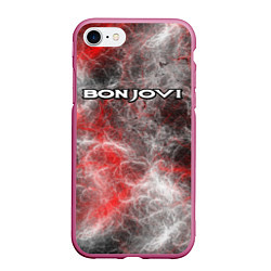 Чехол iPhone 7/8 матовый Bon Jovi, цвет: 3D-малиновый