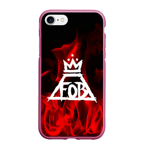Чехол iPhone 7/8 матовый Fall Out Boy: Red Flame / 3D-Малиновый – фото 1