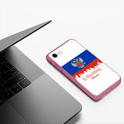 Чехол iPhone 7/8 матовый St. Petersburg: Russia, цвет: 3D-малиновый — фото 2