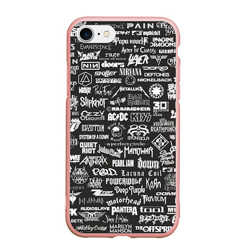 Чехол iPhone 7/8 матовый Rock Star / 3D-Светло-розовый – фото 1