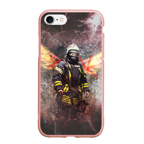 Чехол iPhone 7/8 матовый Пожарный ангел / 3D-Светло-розовый – фото 1