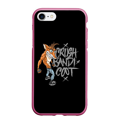 Чехол iPhone 7/8 матовый Crush Bandicoot / 3D-Малиновый – фото 1