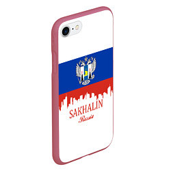 Чехол iPhone 7/8 матовый Sakhalin: Russia, цвет: 3D-малиновый — фото 2