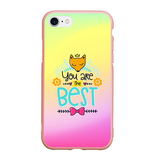 Чехол iPhone 7/8 матовый You are the best / 3D-Светло-розовый – фото 1
